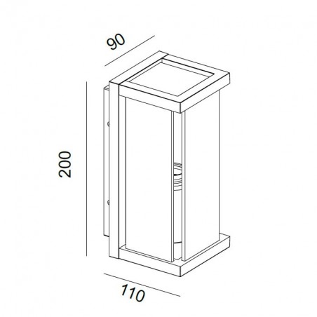 Aplique de pared exterior 20cm serie Meribel