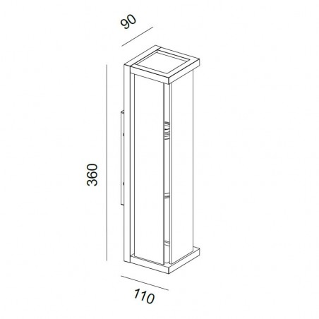 Aplique de pared exterior 36cm serie Meribel