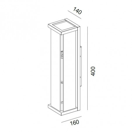 Aplique de pared exterior 40cm serie Meribel