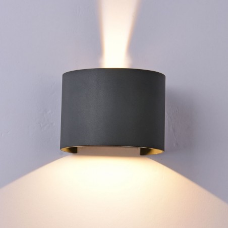 Aplique pared exterior LED serie Davos II gris