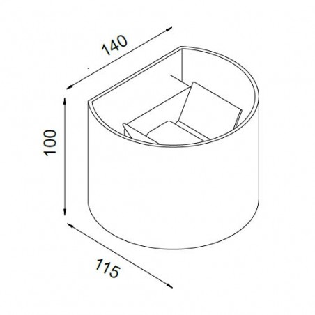 Aplique pared exterior LED serie Davos II gris
