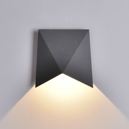 Aplique pared exterior LED serie Trias gris