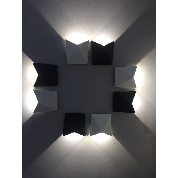 Aplique pared exterior LED serie Trias gris