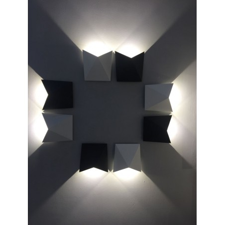 Aplique pared exterior LED serie Trias gris