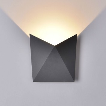 Aplique pared exterior LED serie Trias gris 2