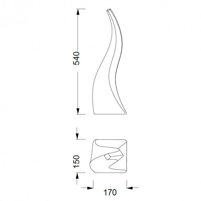 Lámpara pie de exterior 54cm serie Flame Lámpara pie de exterior 54cm serie Flame