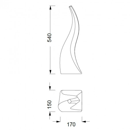 Lámpara pie de exterior 54cm serie Flame