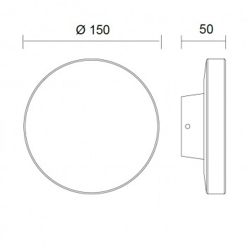 Aplique de exterior LED serie Bora redondo gris 2