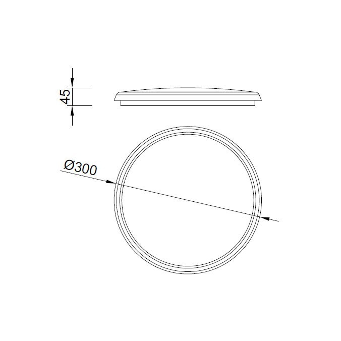 Plafón de techo LED redondo 30cm IP65