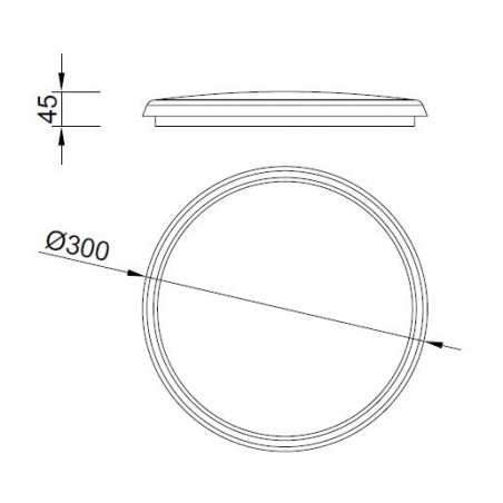 Plafón de techo LED redondo 30cm IP65