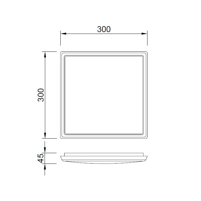 Plafón de techo LED cuadrado 30cm IP65