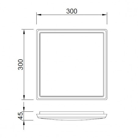 Plafón de techo LED cuadrado 30cm IP65