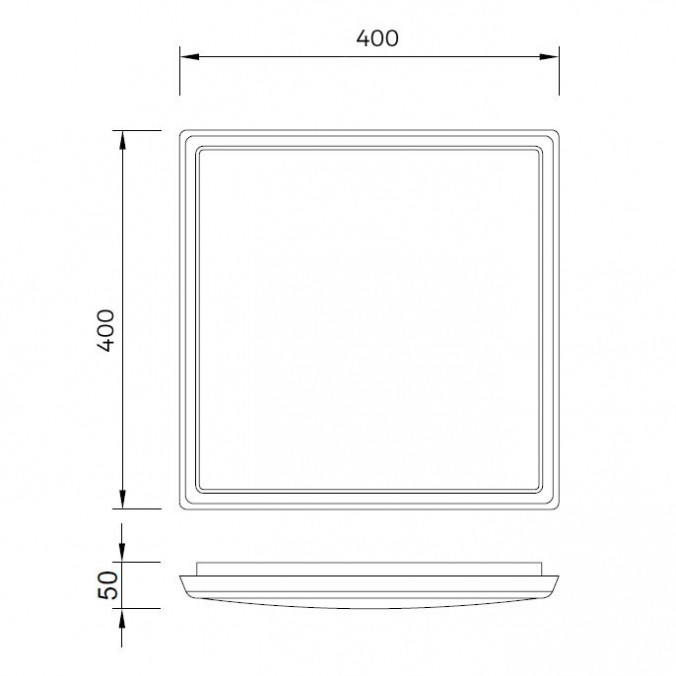Plafón de techo LED cuadrado 40cm IP65