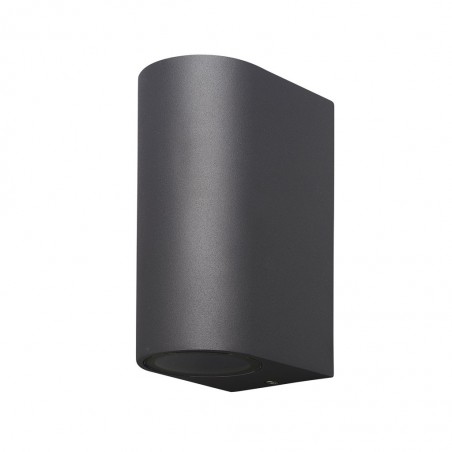 Aplique pared exterior 2 luces curvo gris