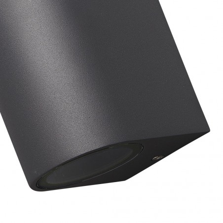 Aplique pared exterior 2 luces curvo gris