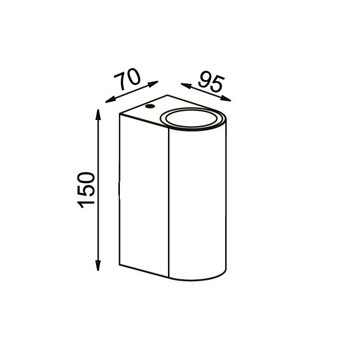 Aplique pared exterior 2 luces curvo gris