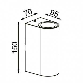 Aplique pared exterior 2 luces curvo blanco 2