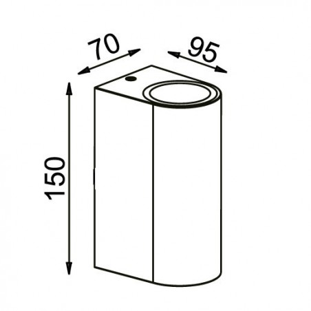Aplique pared exterior 2 luces curvo blanco