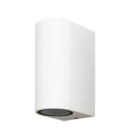 Aplique pared exterior 2 luces curvo blanco