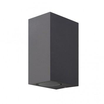Aplique pared exterior 2 luces recto gris