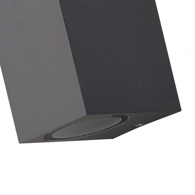 Aplique pared exterior 2 luces recto gris