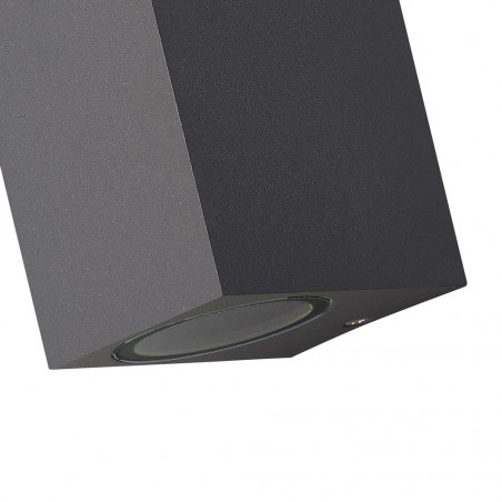 Aplique pared exterior 2 luces recto gris