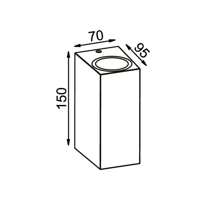 Aplique pared exterior 2 luces recto gris