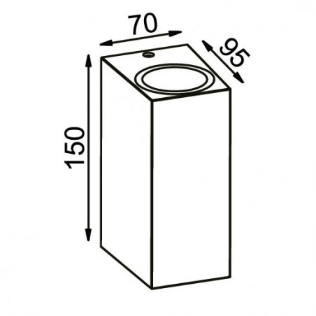 Aplique pared exterior 2 luces recto blanco