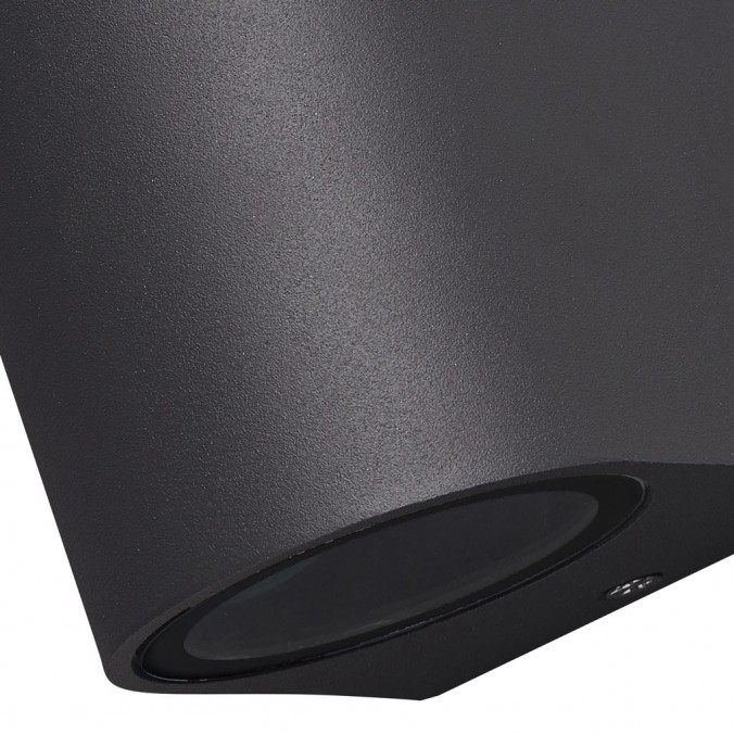 Aplique pared exterior 1 luz curvo gris