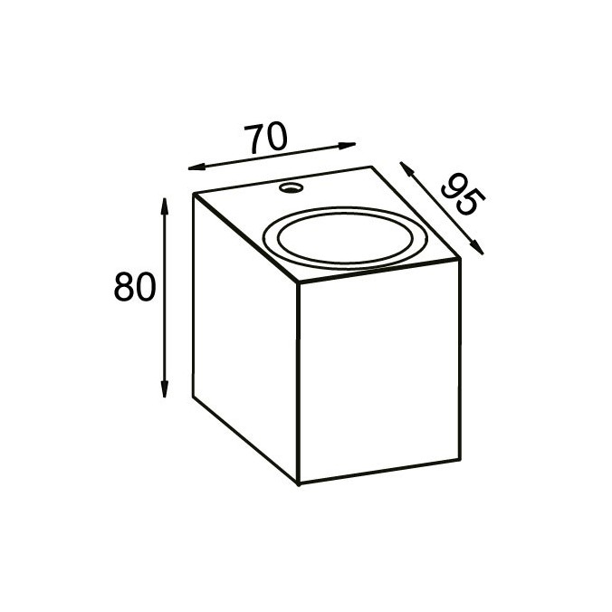Aplique pared exterior 1 luz recto blanco Aplique pared exterior 1 luz recto blanco