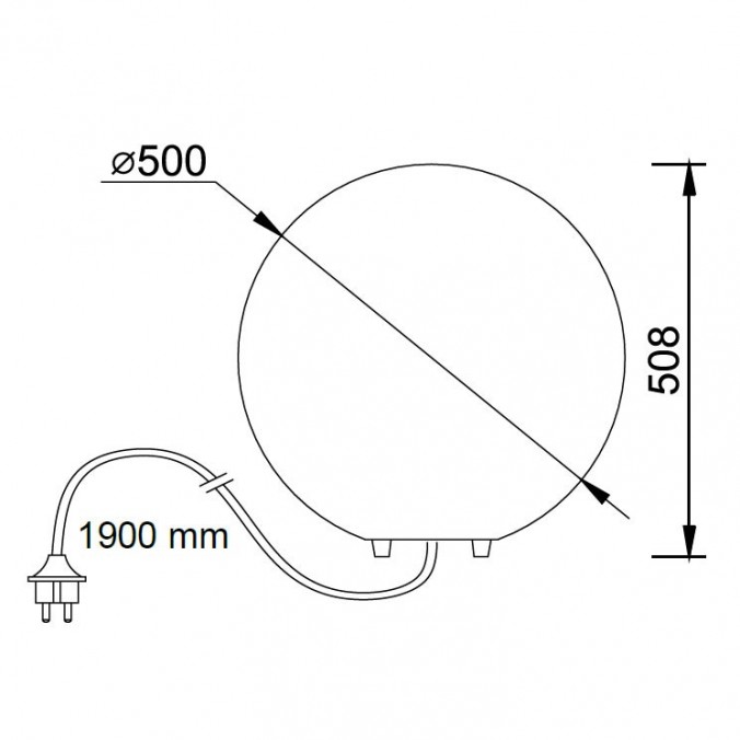 Lámpara pie de exterior bola 50cm serie Avoriaz
