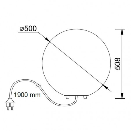 Lámpara pie de exterior bola 50cm serie Avoriaz