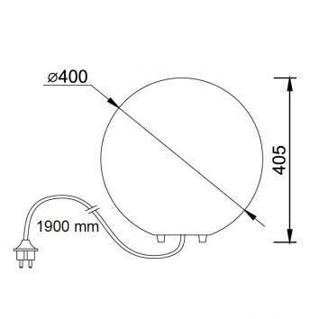 Lámpara pie de exterior bola 40cm serie Avoriaz 2