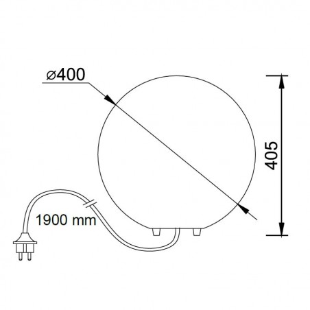 Lámpara pie de exterior bola 40cm serie Avoriaz