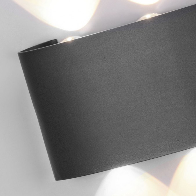 Aplique pared exterior LED serie Arcs gris