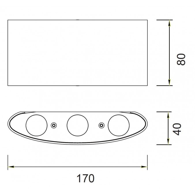 Aplique pared exterior LED serie Arcs gris