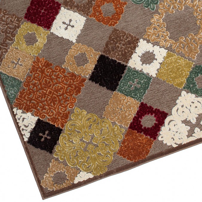 Alfombra SCARPA mosaico tonos marrones - varios tamaños Alfombra SCARPA mosaico tonos marrones - varios tamaños