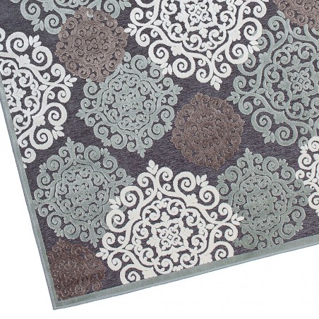 Alfombra SCARPA medallones tonos marrón - varios tamaños