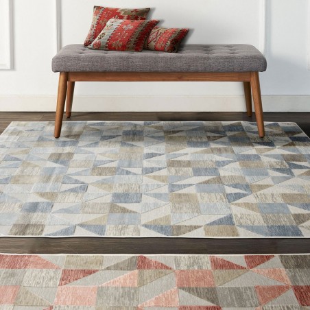 Alfombra SCARPA trama cuadritos azul - varios tamaños