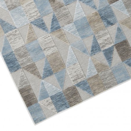 Alfombra SCARPA trama cuadritos azul - varios tamaños