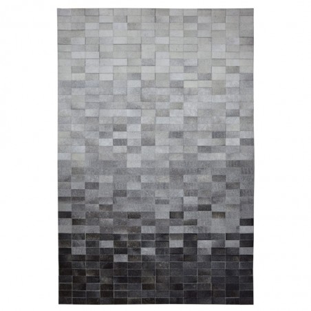 Alfombra piel de vaca MERENGUE cuadros gradiente - varios tamaños