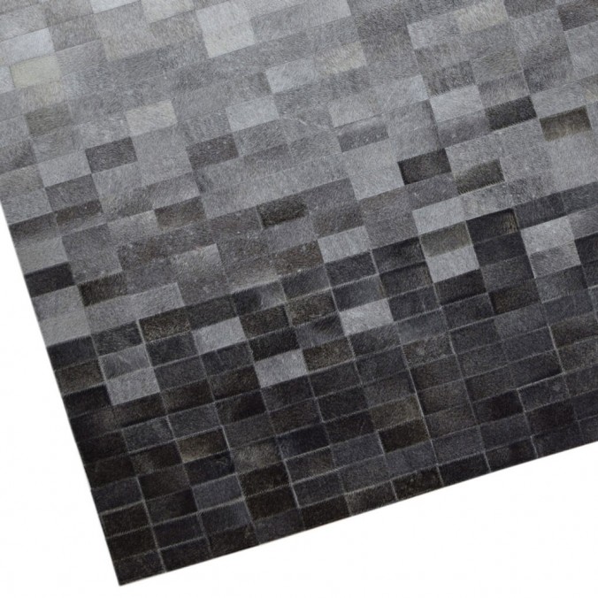 Alfombra piel de vaca MERENGUE cuadros gradiente - varios tamaños