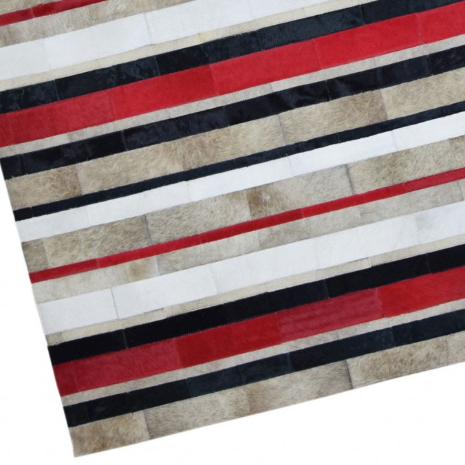 Alfombra piel de vaca serie FRONTERA lineas I - varios tamaños