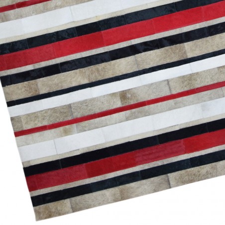 Alfombra piel de vaca serie FRONTERA lineas I - varios tamaños