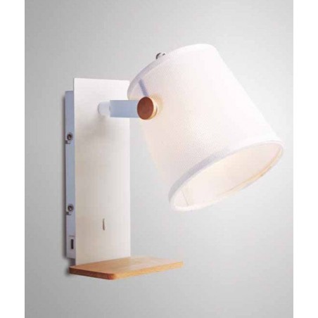 aplique pared estilo nordico cargador usb repisa