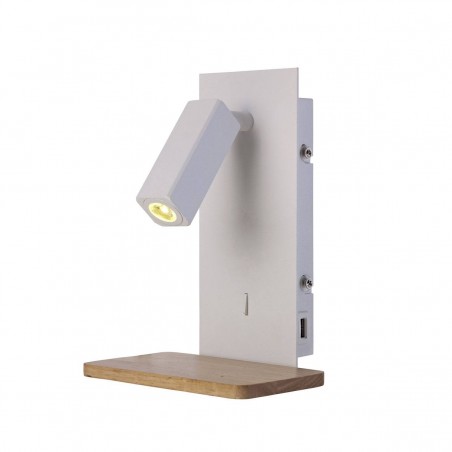 aplique pared estilo nordico cargador usb repisa