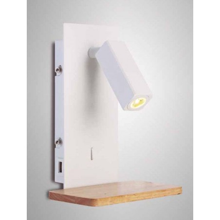 aplique pared estilo nordico cargador usb repisa