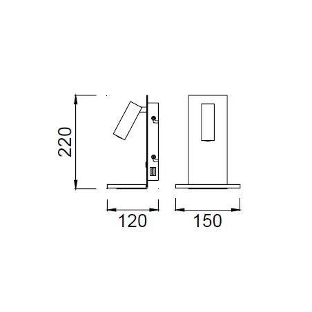 aplique pared estilo nordico cargador usb repisa