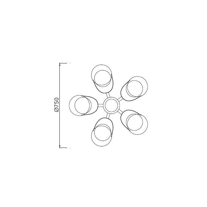 Lámpara techo PAOLA 6 luces