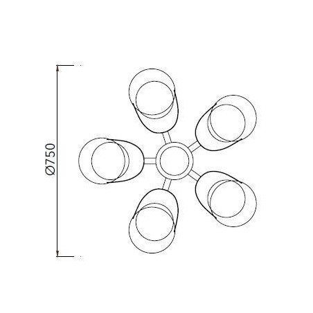 Lámpara techo PAOLA 6 luces